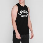 Lonsdale pánské tričko tílko muscle black/white – Zboží Dáma