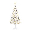 Vánoční stromek vidaXL Umělý vánoční stromek s LED diodami a sadou koulí bílý 120 cm