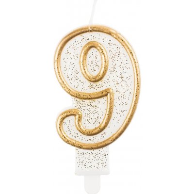 Godan Dortová svíčka číslo 9 zlatá – Zboží Dáma