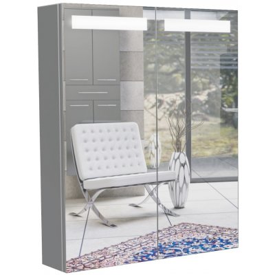 INTEDOOR zrcadlová skříňka s LED osvětlením D ZS 100 A0016 Bílá LESK – Zboží Mobilmania