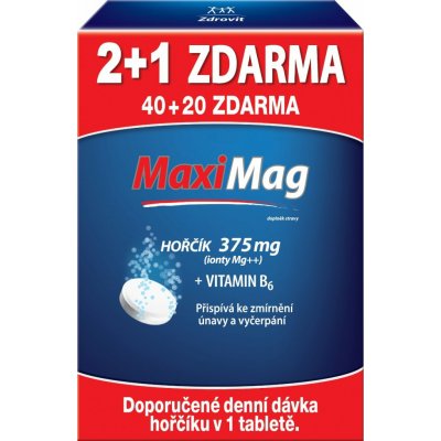 Zdrovit Hořčík+B6 3 x 20 šumivých tablet – Hledejceny.cz