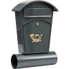 Poštovní schránka VOREL Poštovní schránka se stříškou oblou + zásobník na noviny 480x280x80mm šedá