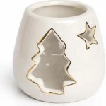 DECOLED Svícen na čajové svíčky 9,4 × 9,4 × 7,7 cm, bílá, keramický – Hledejceny.cz