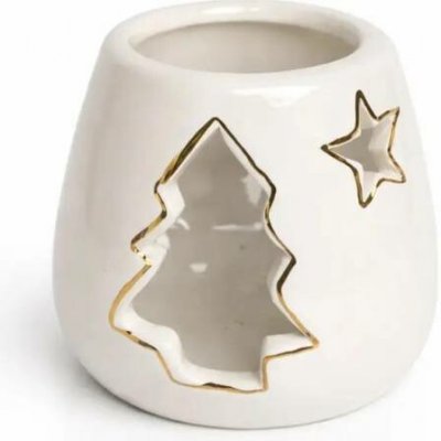 DECOLED Svícen na čajové svíčky 9,4 × 9,4 × 7,7 cm, bílá, keramický – Hledejceny.cz