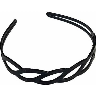 Plastová čelenka černá lesklá - listy – Zboží Dáma