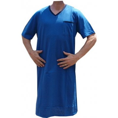 Xcena pánská noční košile kr.rukáv do V modrá – Zboží Mobilmania