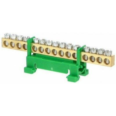 Eleman Nulovací a rozbočovací můstek (15 svorek) zelený – Zboží Mobilmania