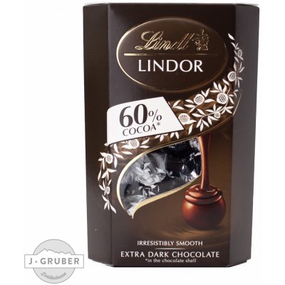 Lindt Lindor Extra Dark 60% 200 g – Zbozi.Blesk.cz