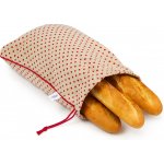Wrap - up Funkční pytlík Wrapáček, obal vel. XL na chleba i pečivo, režný s ČERVENÝM puntíkem – Zboží Dáma