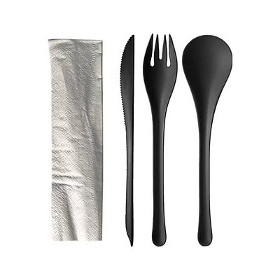 Cookplay Set jednorázových příborů Chikio EKO Set 1 Black černý 50 setů