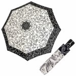 Doppler Fiber Magic Black&White Paisley dámský plně automatický deštník skládací bílý – Zboží Dáma