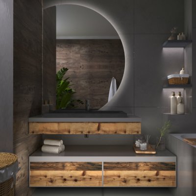 Daramio Kulaté zrcadlo s LED osvětlením E4 65x84 cm – Hledejceny.cz