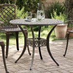 OMAXI 475441 Zahradní stůl bronzový Ø 90 x 75 cm litý hliník – Hledejceny.cz