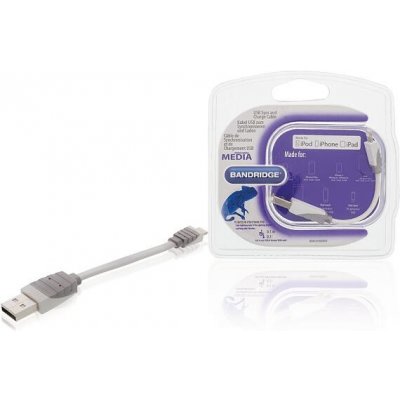 Bandridge BBM39300W01 Apple Lightning - USB A Zástrčka, 0,10m, bílý