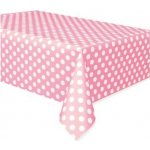 Unique Ubrus plastový růžový s bílými puntíky 1.37x2.74m – Zboží Mobilmania