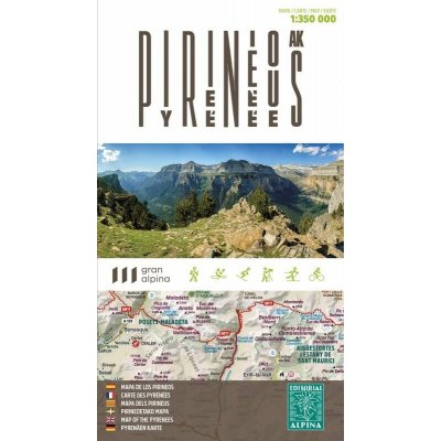 Pyreneje a Andorra | turistická mapa 1:350 000 ALPINA – Hledejceny.cz