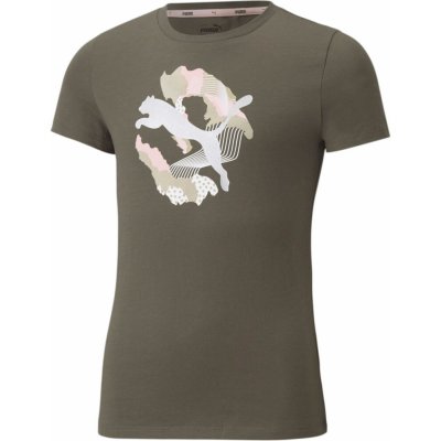 Puma dětské triko t shirt Alpha Tee G Grape Leaf khaki – Hledejceny.cz