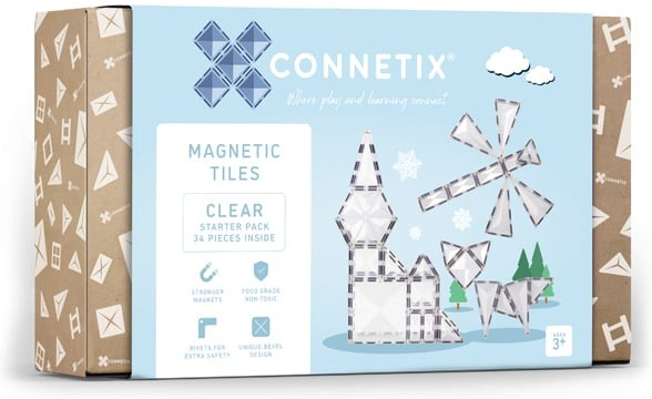 Connetix Tiles Magnetická stavebnice průhledná 34 ks