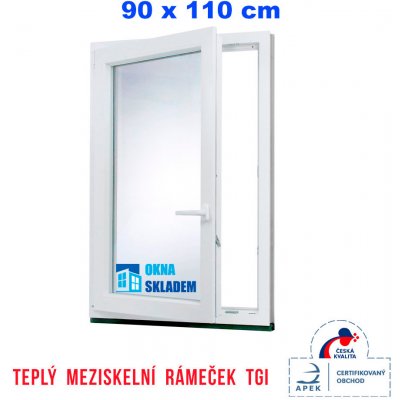 Erkado Plastové okno otevíravé i sklopné levé 90 x 110 cm Bílé / Antracit – Zboží Mobilmania