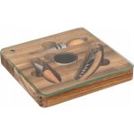 SADA NA VÍNO V DŘEVĚNÉ KRABIČKA 4 DÍLNÁ AKÁTOVÉ DŘEVO 16X16X2,4 CM – Hledejceny.cz