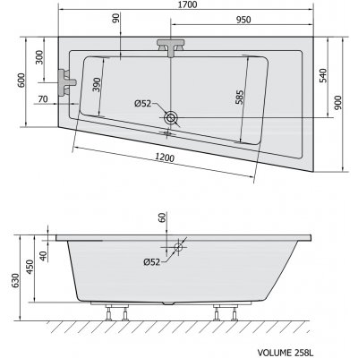 Polysan ANDRA 170 x 90 cm 81511 – Zboží Dáma