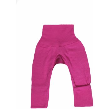 Cosilana Rostoucí kalhoty z merino vlny a hedvábí s přehrnutím růžové