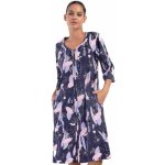 Fialový modrý i růžový župan nebo košilka pro ženy na kojení celopropínací na zip květy – Zboží Dáma