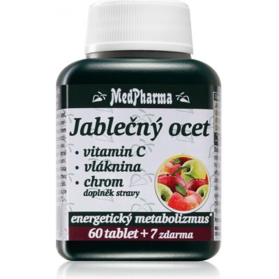 MedPharma Jablečný ocet Vitamín C vláknina chrom 67 tablet – Hledejceny.cz