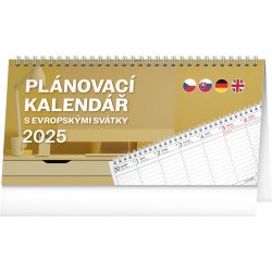 NOTIQUE Stolní Plánovací s evropskými svátky 25 x 12,5 cm 2025