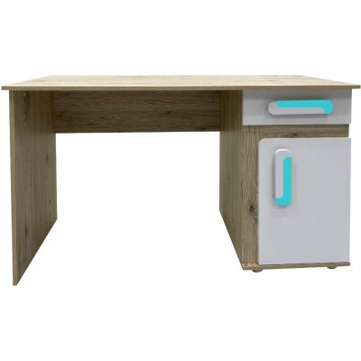 APALUCHA 9 psací stůl, dub světlý/tyrkys – Hledejceny.cz