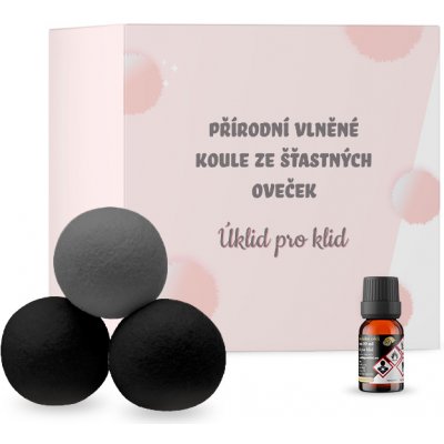 Úklid pro klid Vlněné koule do sušičky černošedé Limitovaná edice bez oleje 3 ks – Zboží Mobilmania