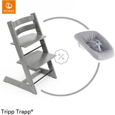 Stokke Tripp Trapp Storm Grey + novorozenecký set – Zbozi.Blesk.cz