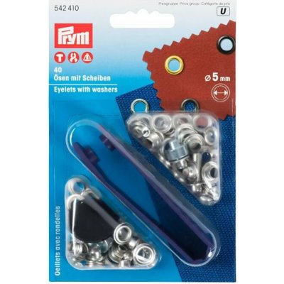 Prym Průchodky s podložkou 5 mm, 40 ks, nikl – Zboží Dáma