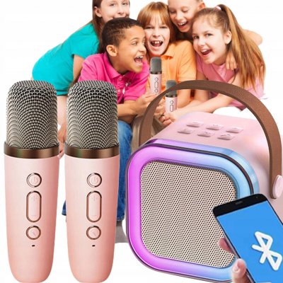 BEZDRÁTOVÝ MIKROFON A REPRODUKTOR KARAOKE S BLUETOOTH 2 MIKROFONY – Sleviste.cz