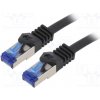 síťový kabel Logilink C6A073S Patch, S/FTP, 6a, lanko, Cu, LSZH, 5m, černý