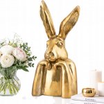 Velikonoce dekorativní figurka zajíc králík 49 x 25 x 20 cm - zlatý – Hledejceny.cz