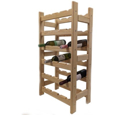 Krušnohorský nábytek Dřevěný stojan na víno V4X6 44 x 90 x 25 cm borovice