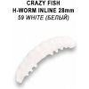 Návnada a nástraha Crazy Fish Trout Baby H-Worm Inline MF Floating 2,8 cm 59 White Kreveta 20 ks