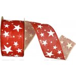 Stuha vánoční LINEN STAR MAGIC RED červená 40mm x 2m (15,-Kč/m) – Hledejceny.cz