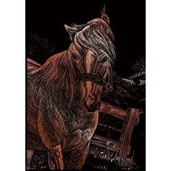 Seškrabovací obrázek mini Kůň