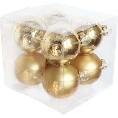J&M Home International LTD. Koule sklo 8cm/8ks zlatá – Hledejceny.cz