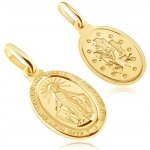 Šperky Eshop Zlatý přívěsek oválná známka se symboly Panny Marie S2GG05.05 – Zboží Mobilmania