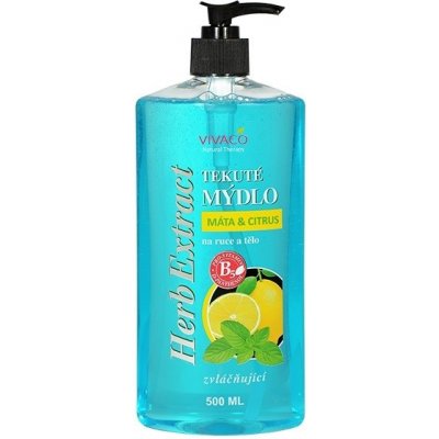 Vivaco Herb extrakt tekuté mýdlo máta a citrus 500 ml – Zboží Dáma