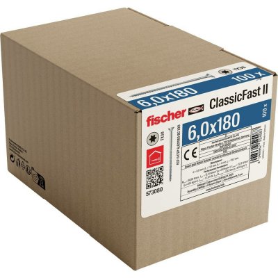 Fischer 573080 šrouby do dřevotřísky 180 mm TX 100 ks – Hledejceny.cz