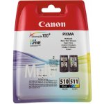 Inkoustová náplň Canon PG-510 / CL-511, 9ml originální - černá/červená/modrá/žlutá (2970B010)