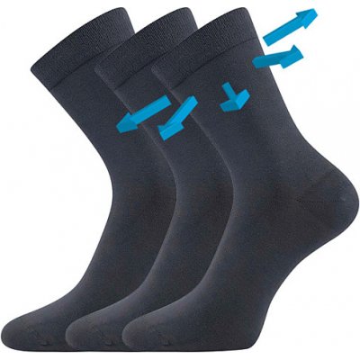 Lonka Drmedik ponožky s volným lemem 3 páry tmavě šedá