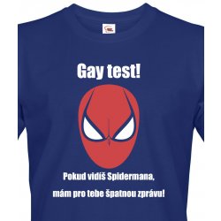 Bezvatriko vtipné tričko Gay test modrá