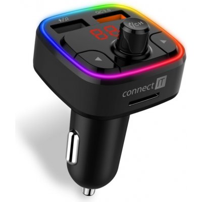 CONNECT IT CarRGB Bluetooth transmitter, 2xUSB+MicroSD, černé – Hledejceny.cz