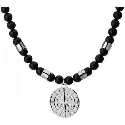 Manoki Pánský korálkový náhrdelník Diego - přírodní onyx větrná růžice  WA576 Černá od 1 032 Kč - Heureka.cz