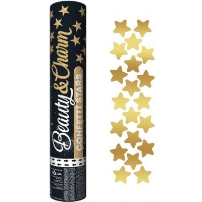 Vystřelovací konfety 28cm zlaté hvězdy – Zboží Mobilmania